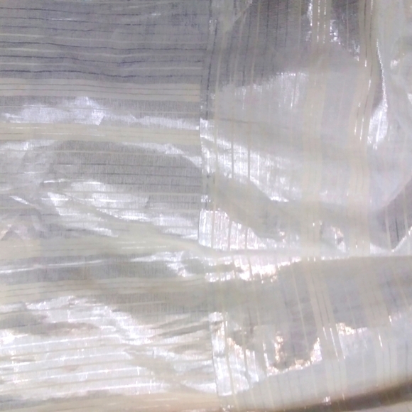 Y2k Vintage White Box Pleated Striped  A-line Silver Lurex Mini Skirt - Picture 6 of 7